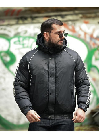 Черная зимняя мужская зимняя куртка No Brand