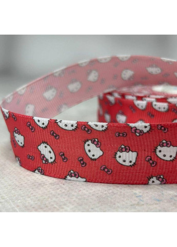 2,5 см Стрічка репсова з принтом на відріз - #349/1 червоний Plus-plus (352751213)