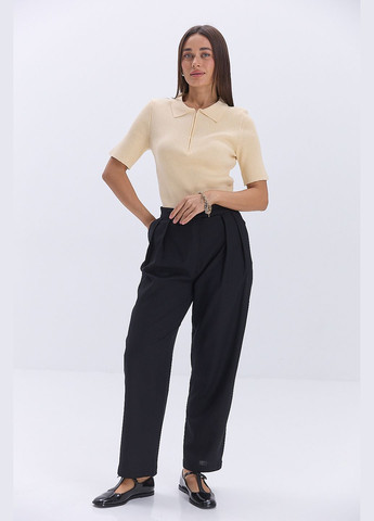 Женская вязаная футболка поло с молнией Arjen - (329405403)