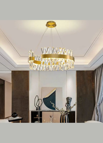 Люстра светодиодная подвесная LED светильник для квартиры на потолок лэд 27224 Латунь 40-170х60х60 см. Sunnysky (364754113)