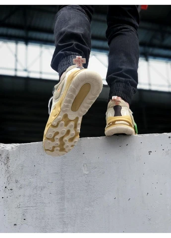 Белые летние кроссовки nike air max 270 eng yellow white 2 найк аир макс 270 No Brand
