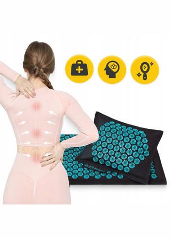 Коврик акупунктурный с подушкой Eco Mat Аппликатор Кузнецова Black/Blue () 4FIZJO P-5907739316684 (275653877)