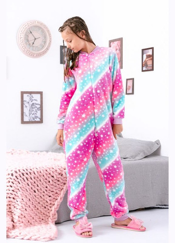 Рожева зимня махровий підлітковий домашній комбінезон для дівчинки (p-6980) Носи своє