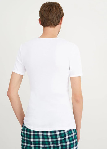 Біла футболка з v вирізом C&A