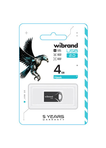 Флеш-накопитель USB 2.0 4Gb Black (WI2.0/HA4M1B) Wibrand Hawk (322518576)