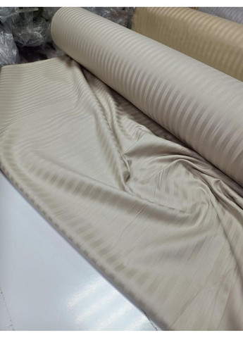 Постільна білизна LIGHT BEIGE, сатин страйп LUX Двухспальний розмір, наволочки 70/70 No Brand (363190644)
