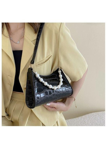 Сумка женская плетеная из экокожи черного цвета на плече No Brand (362588218)