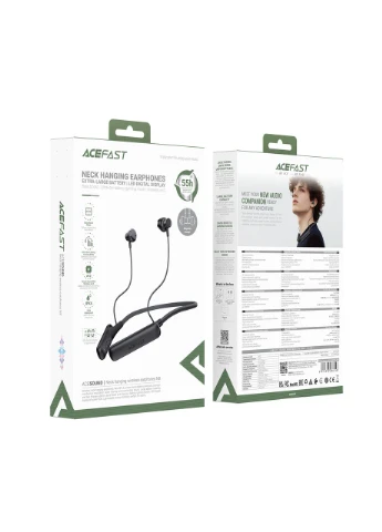Бездротові спортивні навушники N8 neck hanging wireless earphones Black Acefast (389297955)