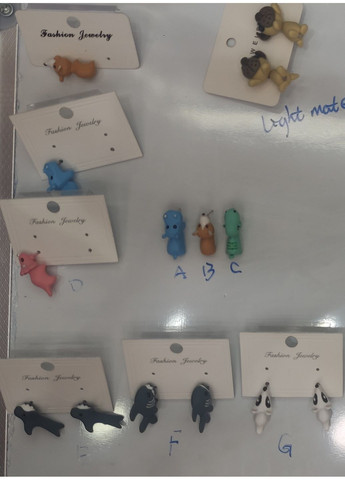 Дитячі кліпси-сережки з тваринами, прикраси в асортименті - No Brand B4359 (371927519)