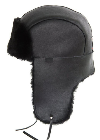 Ушанка чоловіча з овчини "Меринос" чорна (SC43022) Shlyapka (295922916)