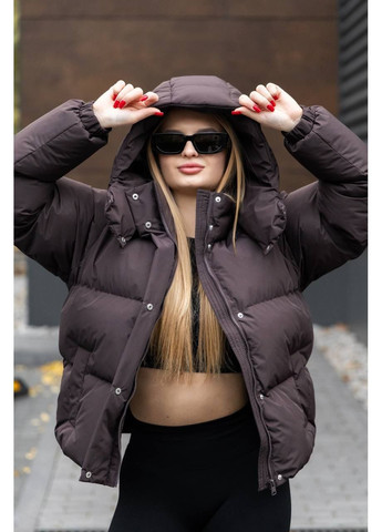 Коричнева зимня жіночий зимовий пуховик SK