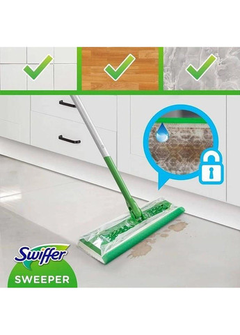 Швабра Kit Mop +8 шт сухих + 3 шт влажных салфеток для сухой и влажной уборки. Swiffer (331787217)