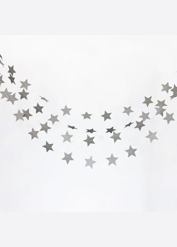 Гирлянда Звездочки матовые на нитке 2 м на 7 см серебристый Jannet Гірлянда (317638631)