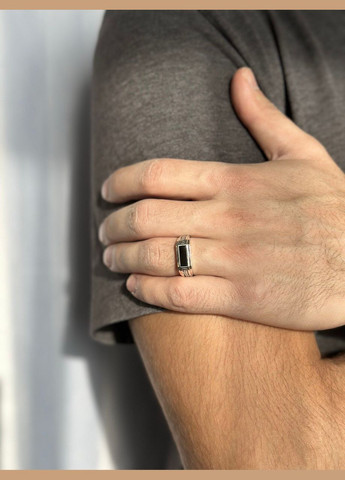 Печать серебряная с золотом и ониксом 163, размер No Brand (322068965)