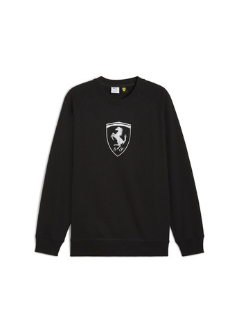 Черный свитшот scuderia ferrari sportswear shield crew men Puma однотонный (369369700)