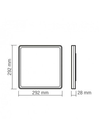 LED світильник з декоративною підсвіткою квадратний DL3S 24W 4000K Білий Videx (365650892)