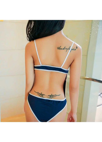 Синій демісезонний ефектний боді з відкритою спиною - синій еротична білизна -