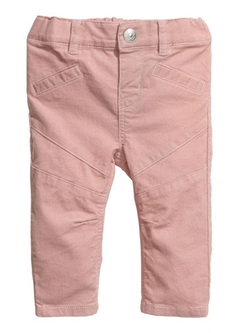 Штани Skinny із м'якого оксамиту для дівчинки 0558888001 рожевий H&M (263130717)