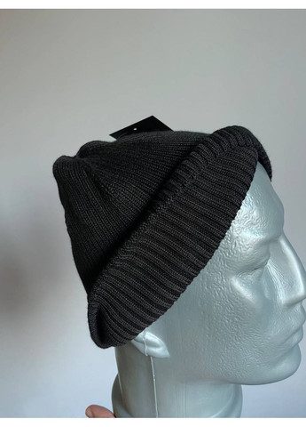 Мужская вязаная черная шапка базовая универсальная модель без подкладки Viking Ellan (364864722)