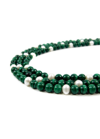 Эксклюзивные бусы "Нимфа" Малахит сфера, Жемчуг Fursa fashion (322314120)