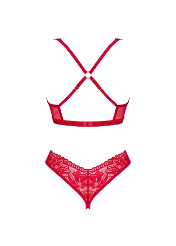 Червоний демісезонний lacelove cupless 2-pcs set cherrylove Obsessive