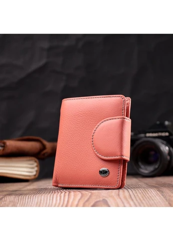 Шкіряний гаманець з монетницею зовні жіночий 19458 Помаранчевий st leather (385208684)