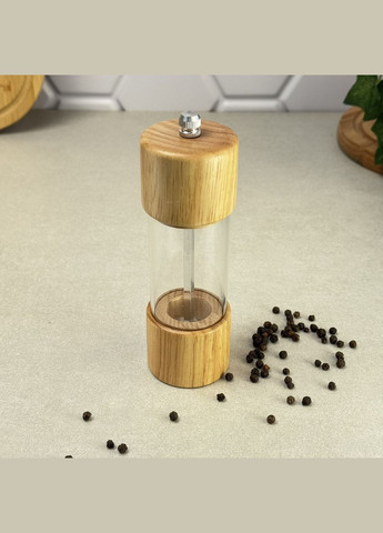 Мельница для перца акриловая с бамбуком 16 см Классик No Brand (335977173)