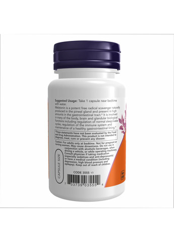 Melatonin 5 mg - 60 vcaps Now Foods (369399102)