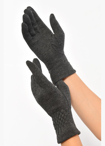 Перчатки женские сенсорные с начесом темно-серого цвета Let's Shop (302660922)