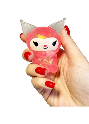Игрушка-антистресс-квиши для сжатия жвачка-тянучка Куроми Аниме с блестками Розовая 8 см No Brand (366304399)