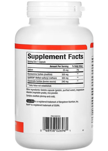 Формула для суставов МСМ с глюкозамин и хондроитином сульфатом, тройная поддержка суставов, 180кпс. Natural Factors (350314551)