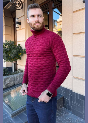 Бордовый демисезонный свитер мужской, цвет хаки, Ager