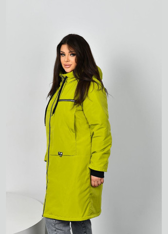 Зелена женская удлиненная куртка цвет лайм р.48/50 449638 New Trend