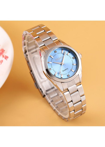 Годинники жіночі сріблясті з блакитним циферблатом кварцові класичні для повсякденного носіння ProDobro (367265527)