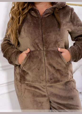 Комбинезон Liton комбинезон-брюки коричневый домашний махра