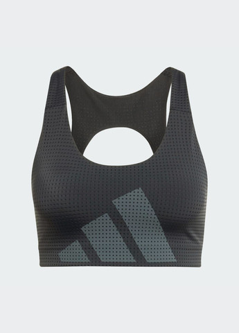 Чёрный бра powerimpact hiit medium-support training adidas полиамид