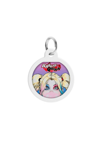 Адресник для собак и кошек металлический Smart ID с QR паспортом, рисунок "Харли Квин", круг, Д 25 мм WAUDOG (365061850)