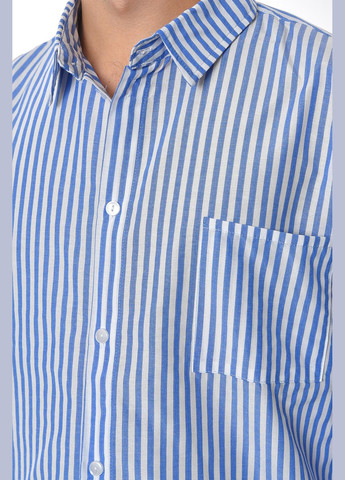 Сорочка чоловіча біло-блакитного кольору Let's Shop (305296627)