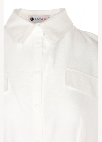 Біла блуза жіноча з манжетою і поясом (ll197750001) LadyLike