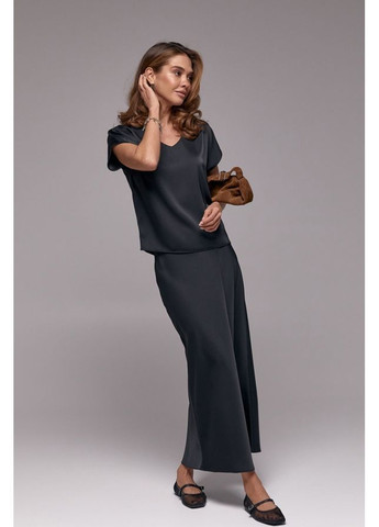 Спідниця шовк-сатин 3012 Чорний Triko Bakh (368650899)