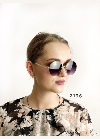 Солнцезащитные очки с черными линзами в ободке полукругом No Brand (302316596)