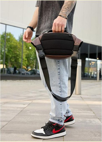 Сумка на пояс через плече чоловіча з екошкіри Темно-коричневий 35581 Sambag (334673937)