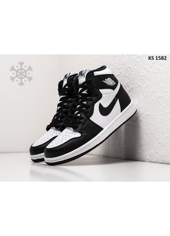 КРОСІВКИ ЖІНОЧІ NIKE AIR JORDAN 1 RETRO HIGH BLACK WHITE НАЙК АІР ДЖОРДАН No Brand чорні демісезони (368858093)