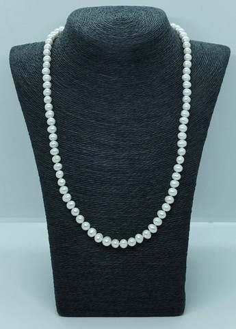Намисто з білих річкових перлів, L=60 см, D=7 мм No Brand (299337922)