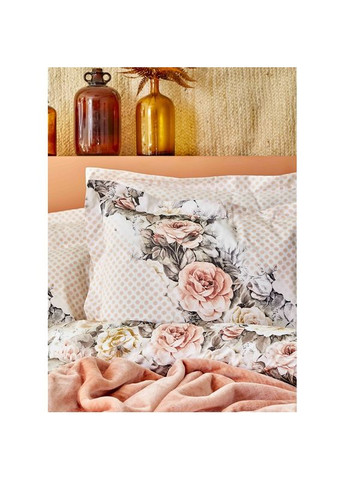 Набор постельного белья с покрывалом Elsa somon 2020-1 лососевый евро Karaca Home (285778523)