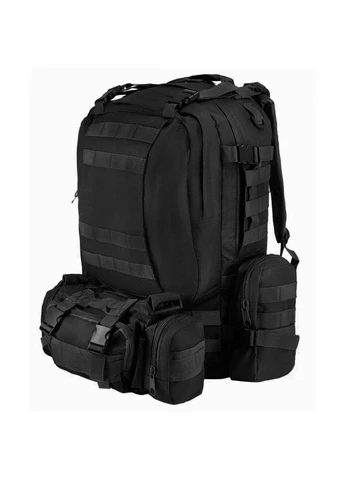 Тактичний рюкзак 55L +3 підсумоки чорний No Brand (392684973)