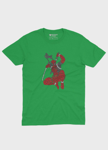Зеленая демисезонная футболка для мальчика с принтом антигероя - дедпул (ts001-1-keg-006-015-002-b) Modno