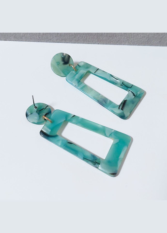 Серьги длинные пластиковые MK0814 бирюзовый DeKolie (322318955)