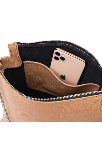 Сумка через плечо женская кожаная 11696 Бежевая Grande Pelle (302008950)