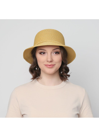 Капелюх з маленькими полями жіночий папір жовтий VERONICA LuckyLOOK 844-033 (322790776)